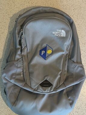 NWOT The North Face Grey Men's Connector Backpack with Blue Patch NEW W/O TAGS